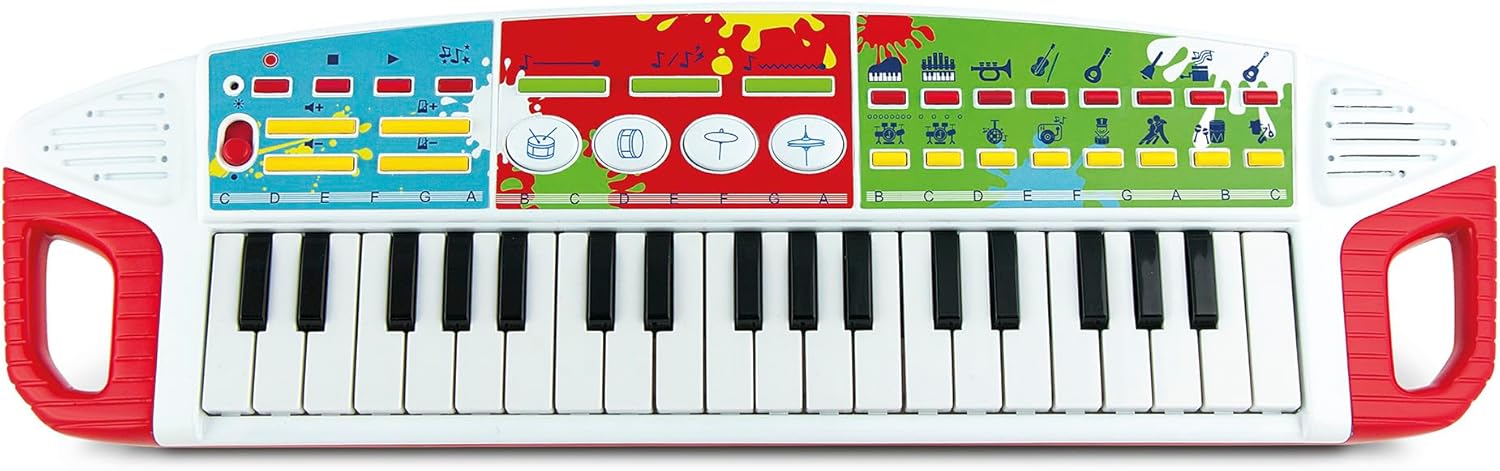 Winfun: Cool Sounds: Electric Keyboard - 8 Instrument Sounds, Record-Stop-Playback, Demo Songs, Colorful Music Developmental Sensory Toy, Kids Ages 3+