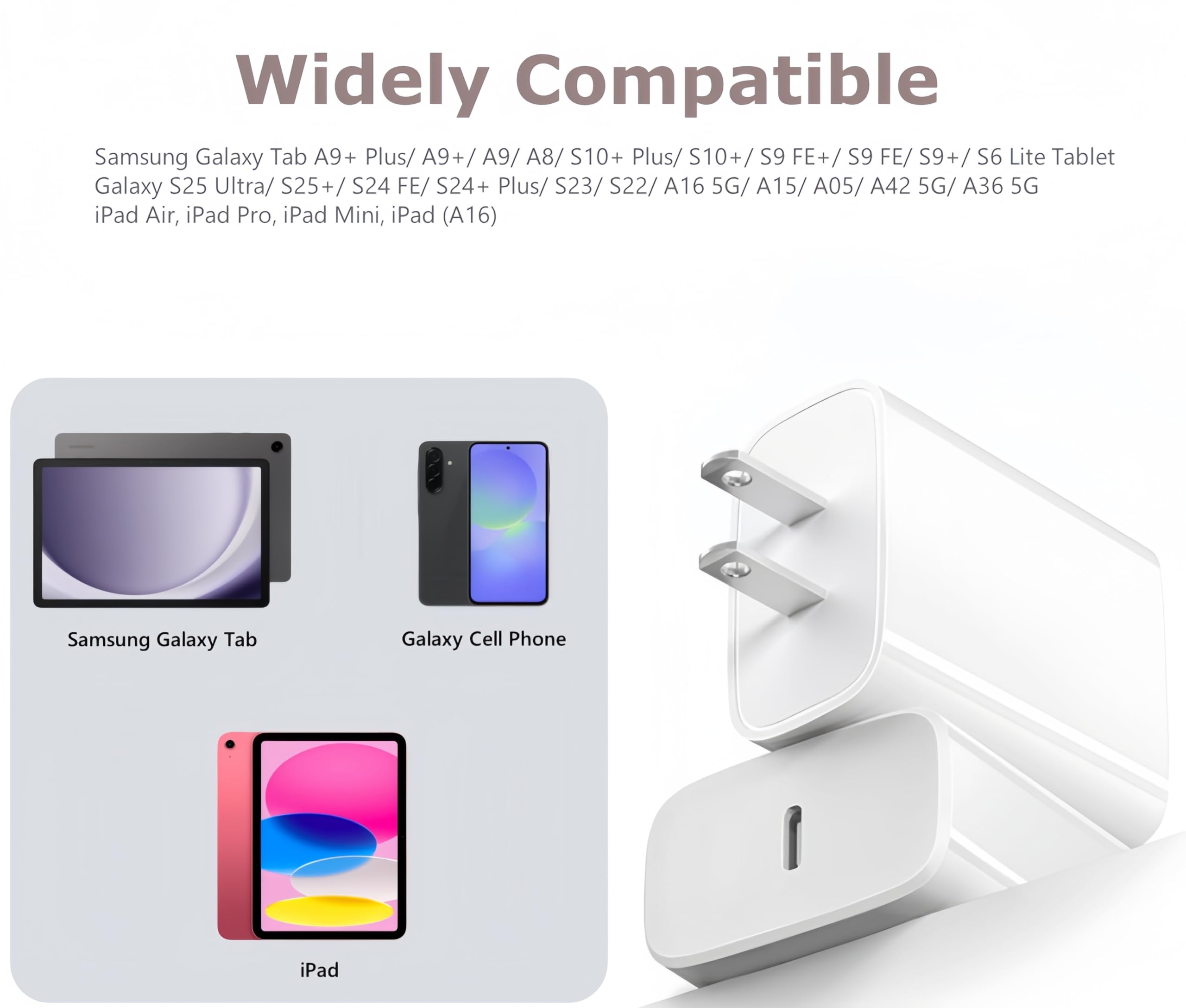 Amazon.com: USB C Fast Charger for Samsung Galaxy Tab A9+ A11+ A8