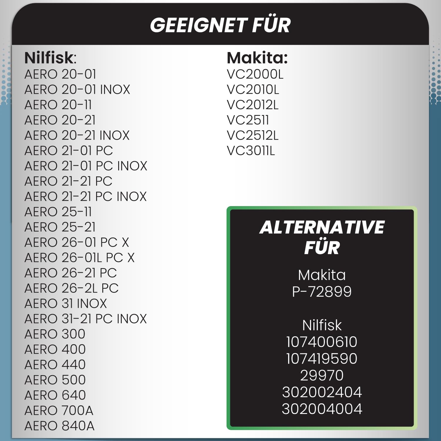 McFilter I 10 Staubsaugerbeutel kompatibel mit MAKITA VC2000L VC2010L VC2012L VC2511L VC2512L VC3011L VC3012L VC3511L I Vlies Beutel
