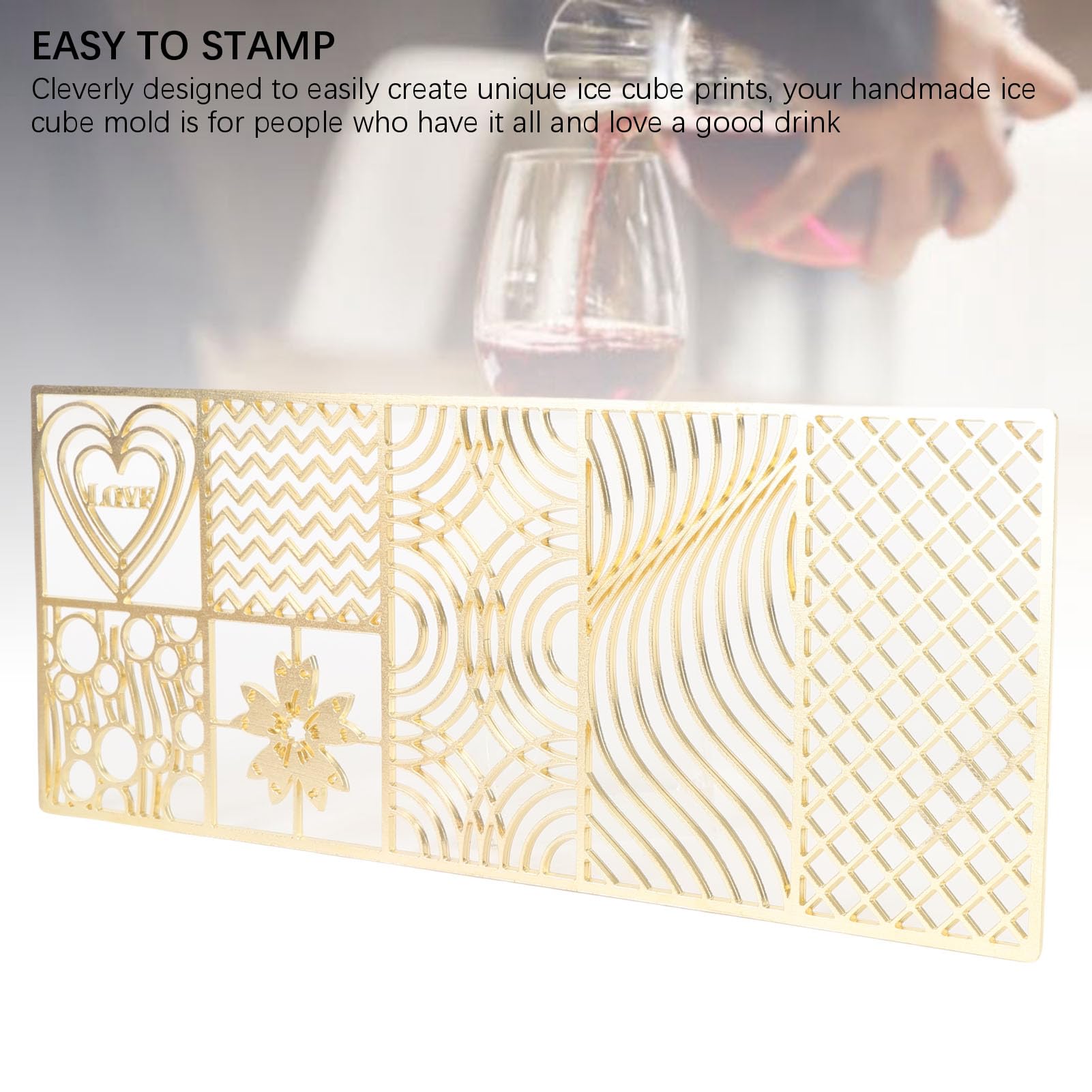 Prasa do Lodu, Miedziany Stempel do Whisky Koktajlowej o Unikalnym Designie do Tworzenia Niestandardowych Kostek Lodu, Idealny dla Barmanów i Entuzjastów Domu (E03)