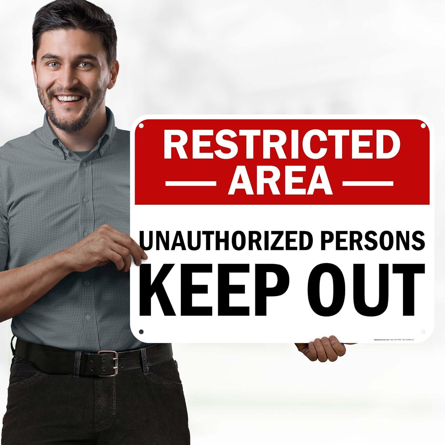 Restricted Area Unauthorized Persons Keep Out Sign, 18x24 Inches, 55 mil thick HDPS (high density polystyrene), Made in USA by My Sign Center