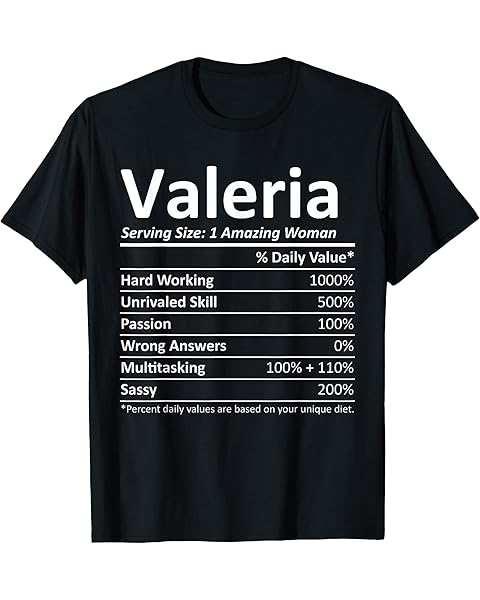 VALERIA Nutrition Personalized Name Funny Christmas Gift T-Shirt