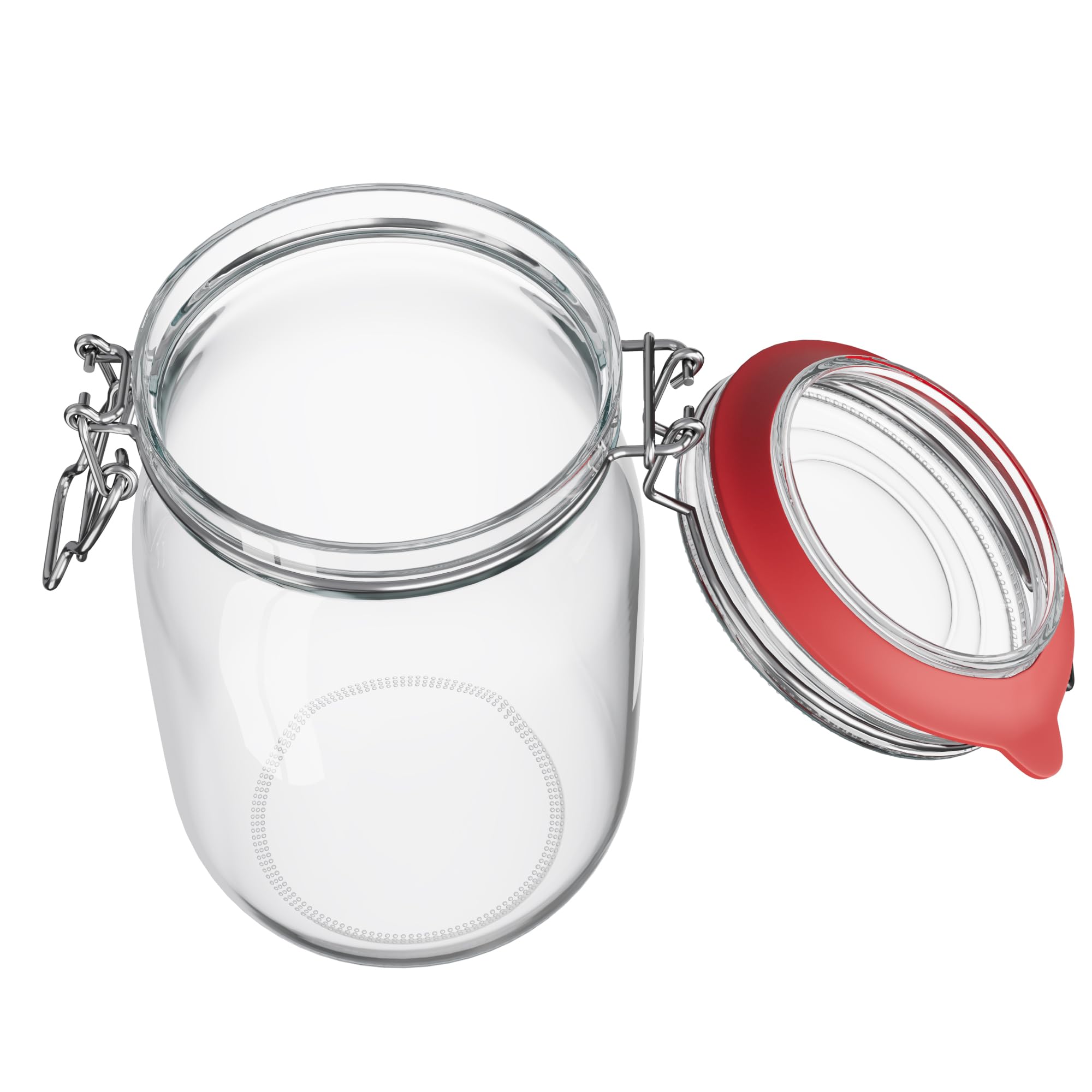 4x Stuks Voorraadbussen-voorraadpotten 1l Glas Met Acacia Houten Deksel   Voorraadpot