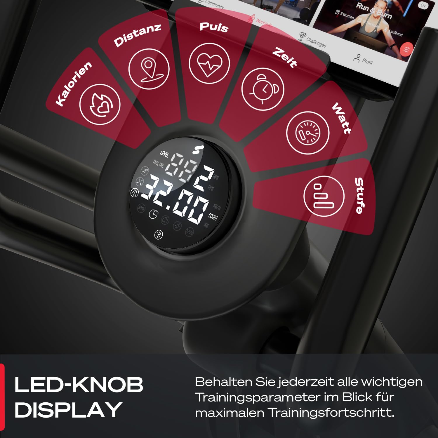 Sportstech sCross, Crosstrainer für Zuhause, Ellipsentrainer Stepper für Zuhause mit 32 Widerstandsstufen, Knob-Display, Steigung, Tablethalterung, bis 150 kg, 23 kg Schwungrad, 48 cm Schrittlänge