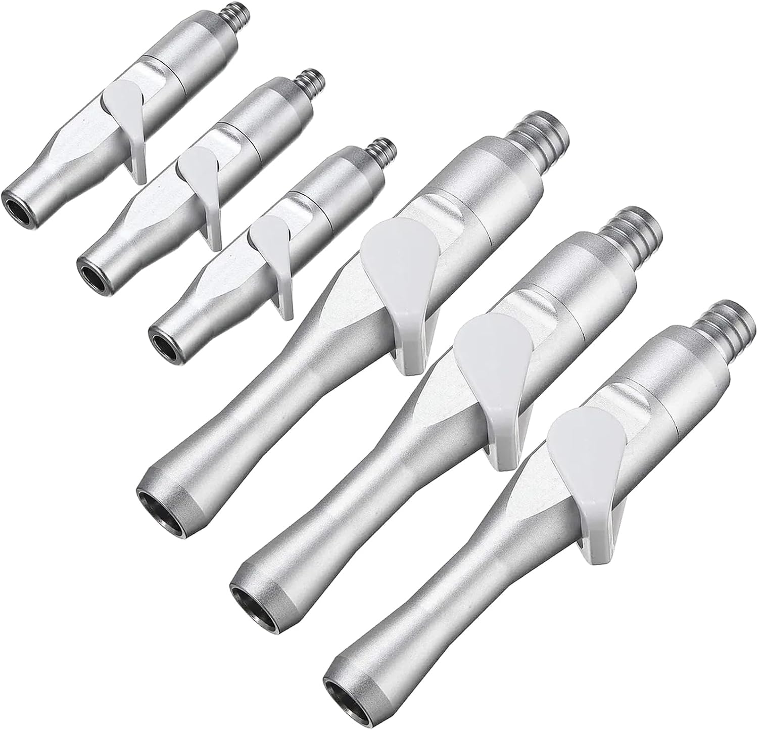 Dental Saliva Ejector Suction Valve Adapters 6 Pack, Universal HVE/SE Tip Adaptor with Strong & Weak Suction Control, Autoclavable Aluminum Dental Suction Valves for Dental Clinic Lab