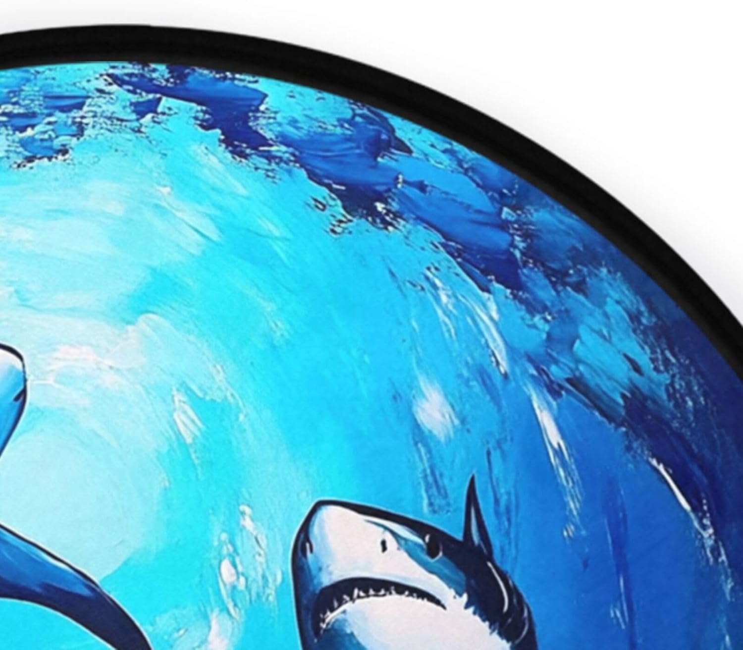 Vdsrup Cute Animal Sharks Doormat Shark Blue Ocean Round Floor Mat Non Slip Absorbent Carpet Yoga Rug for Entryway Bedroom Living Room Sofa Home Decor