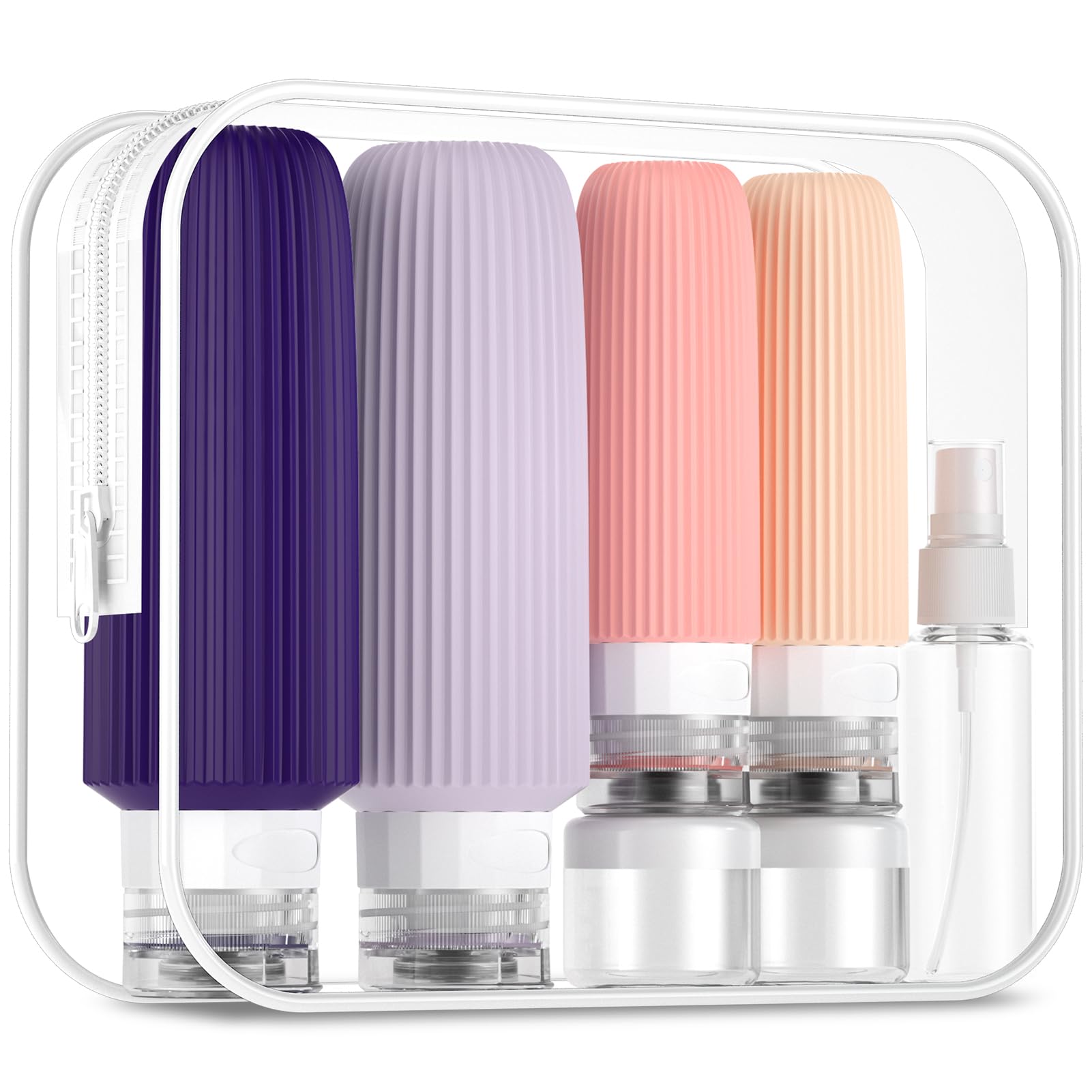 Mrsdry 16 Pack Travel Bottles for Toiletries, Large 6oz Silicone Travel Containers with No-Drip Valve and Wide Opening