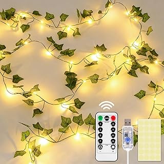 DomeStar Vines with Light for Bedroom, 40Ft 120 LED Fairy Lights with Vi...