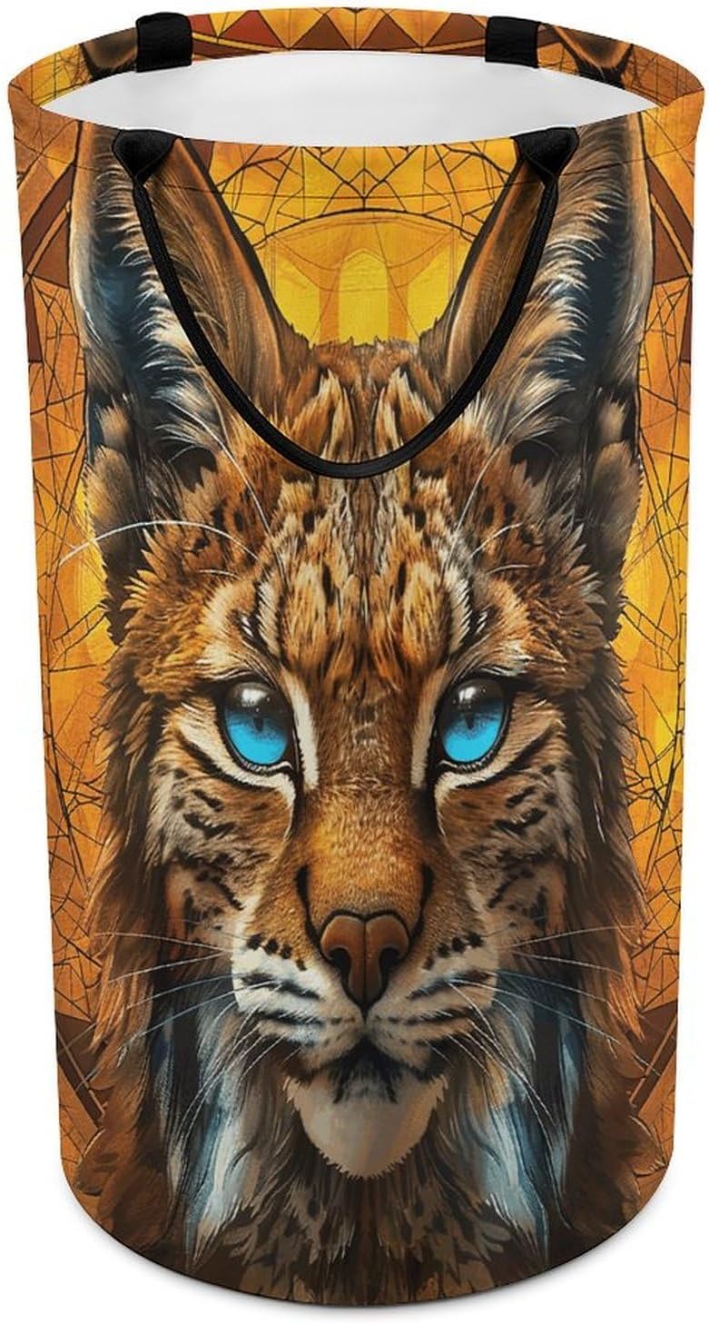 Blue Eyed Bobcat Laundry Basket Laundry Hamper Clothes Hamper Collapsible Laundry Baskets Large Laundry Basket Clothes Hampers for Laundry Tall Laundry Basket for Toy