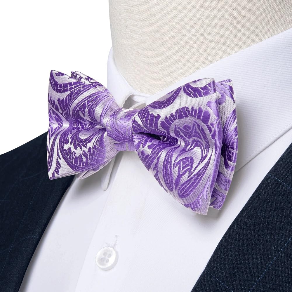 JFDBGU Classic Bow Tie Wedding Pre-tied Bowtie Cufflinks Set for Party Accessories Silk Knot Gift