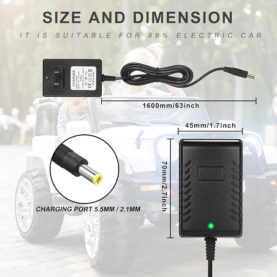 12V Kids Charger for Ride On Car, 12V Various Electric Ride-on Toys Car Battery Charger,12 V Universal Kids Riding Toy Chargers