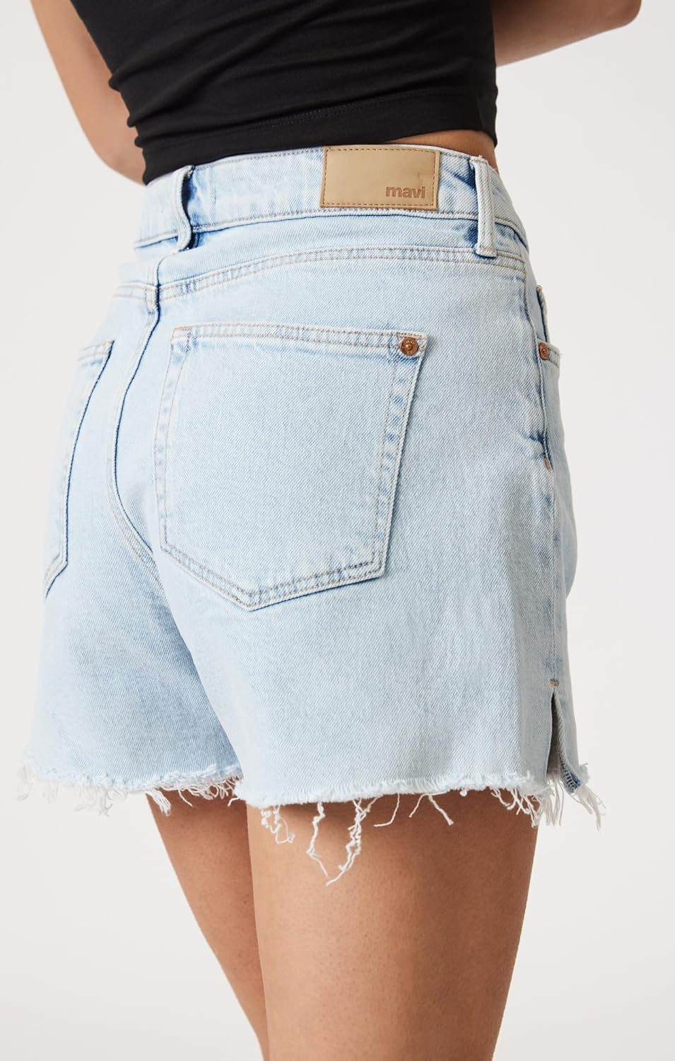 Mavi Women's Heidi High Rise Straight Leg Denim Shorts