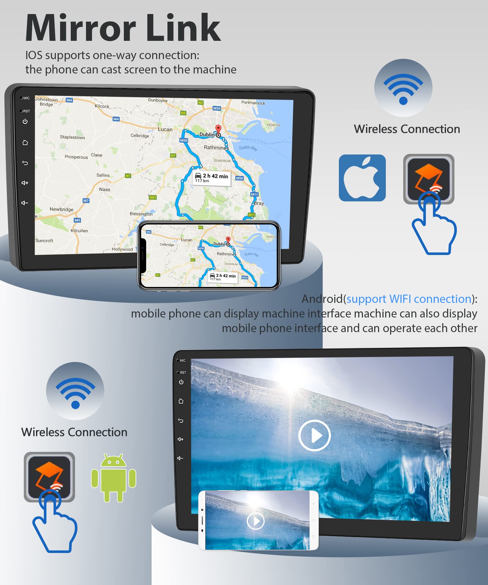 Podofo AI Voice Android Carplay Car Radio For Peugeot 407 2004-2008 Android Auto 4G Multimedia Player GPS Navigation RDS Radio