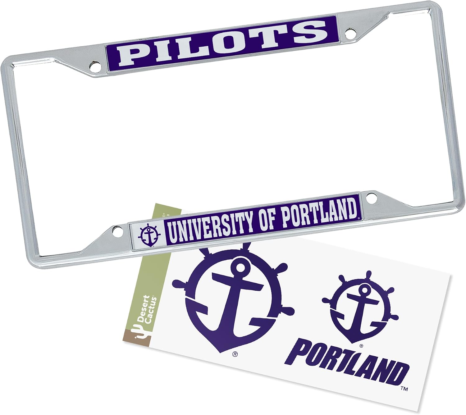 Desert Cactus Portland Pilots License Plate Frame (Sticker Frame Mascot)