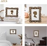 AELS 4x6 Inch Vintage Picture Frame, Elegant Antique Photo Frames with Glass Front, Photo Display, Tabletop Wall Hanging, Gift Ideas, Gold and Black