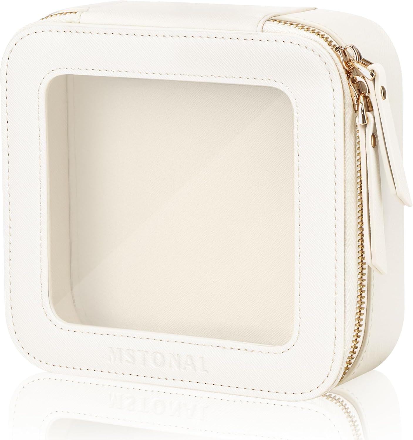 Clear Makeup Bag, Travel Toiletry Bag Cosmetic Case for Women, Waterproof Portable Make Up Skincare Pouch with Zipper, Compact Car Organizer Bag for Essentials, Mini & Medium, Black