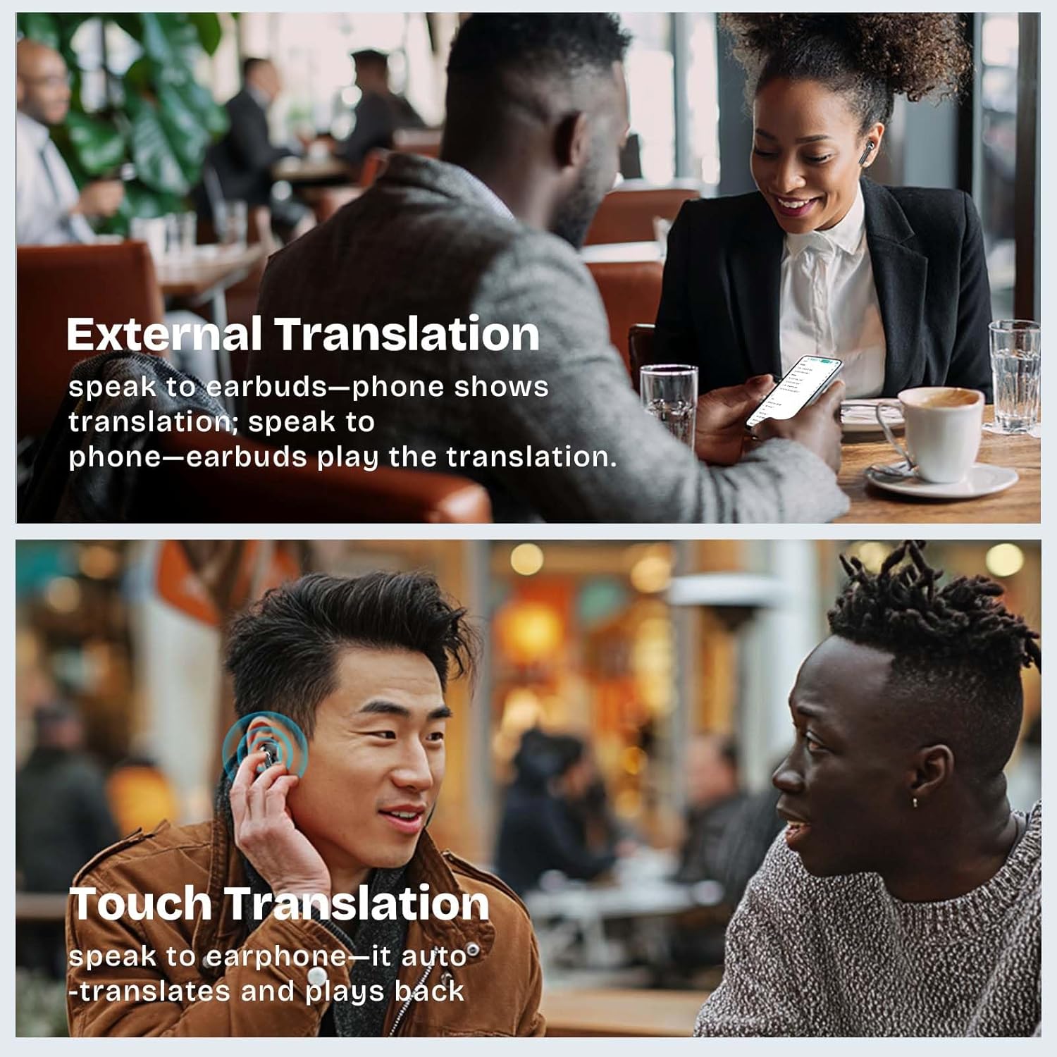 Illustrations of External Translation and Touch Translation modes