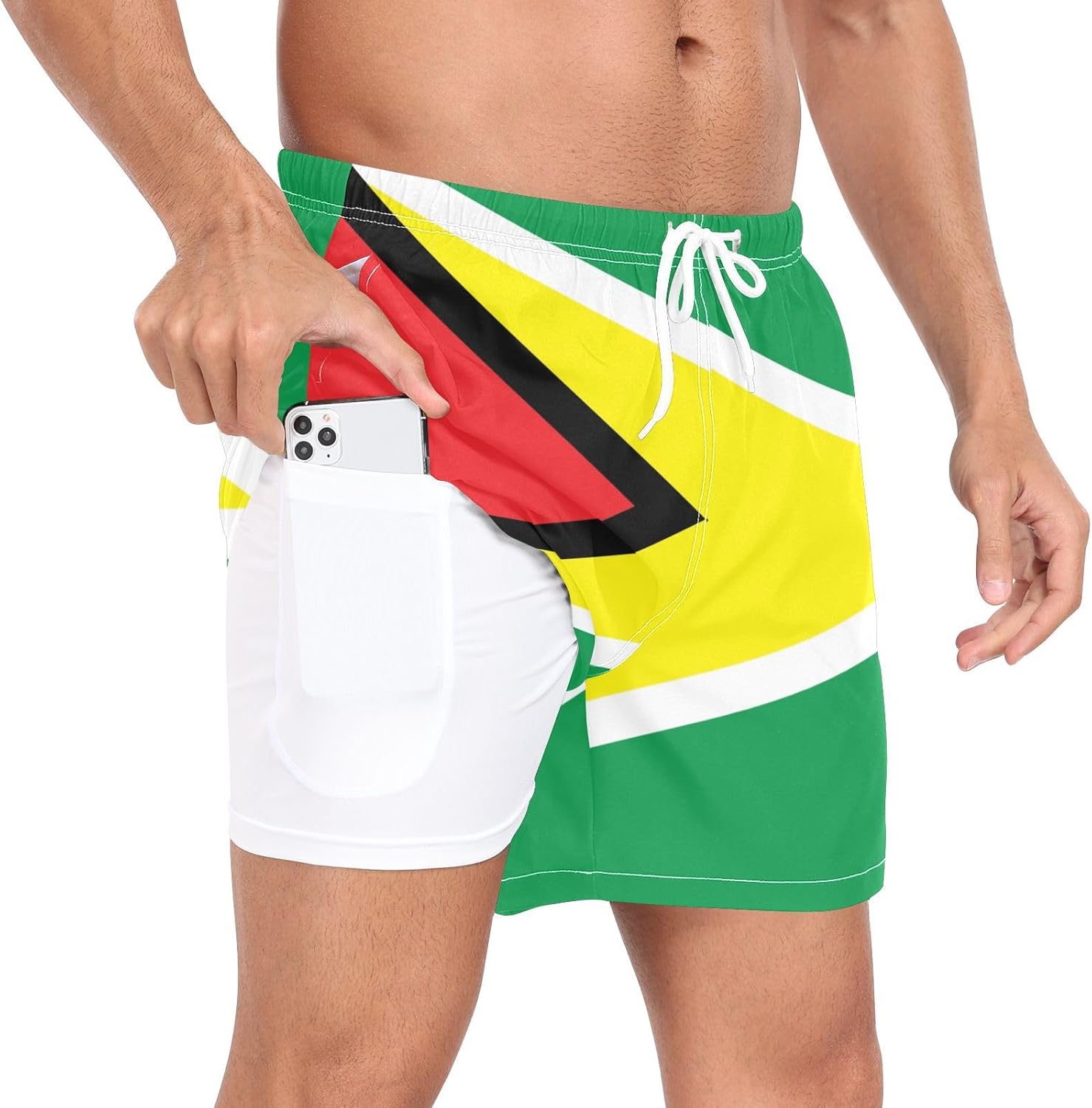 Patriot Flag Swim Trunks for Men Casual Shorts Swimwear Summer Beach Wear