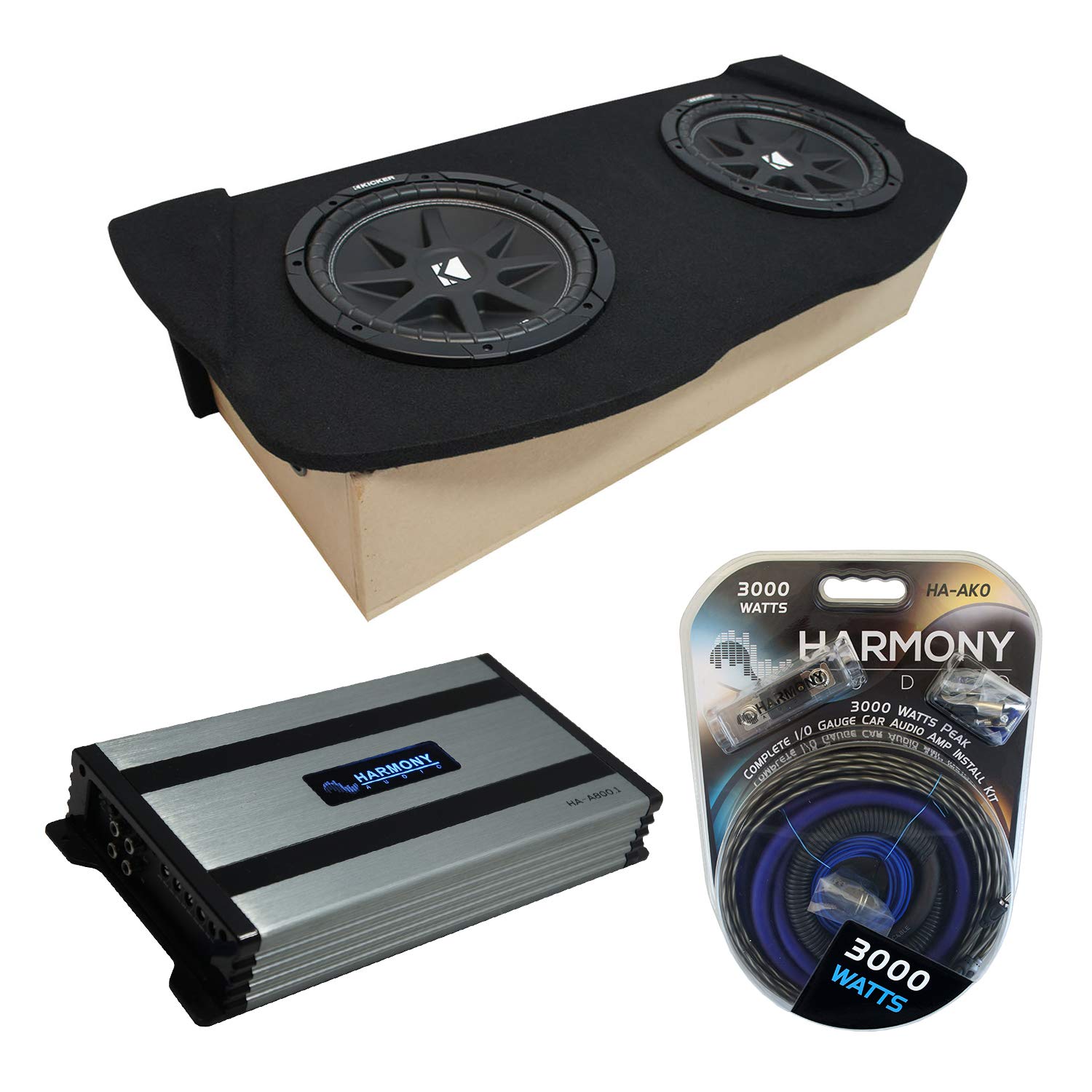 Harmony Audio Compatible with 2003-2008 Nissan 350Z Coupe Hatch Kicker Bundle Comp C12 Dual 12