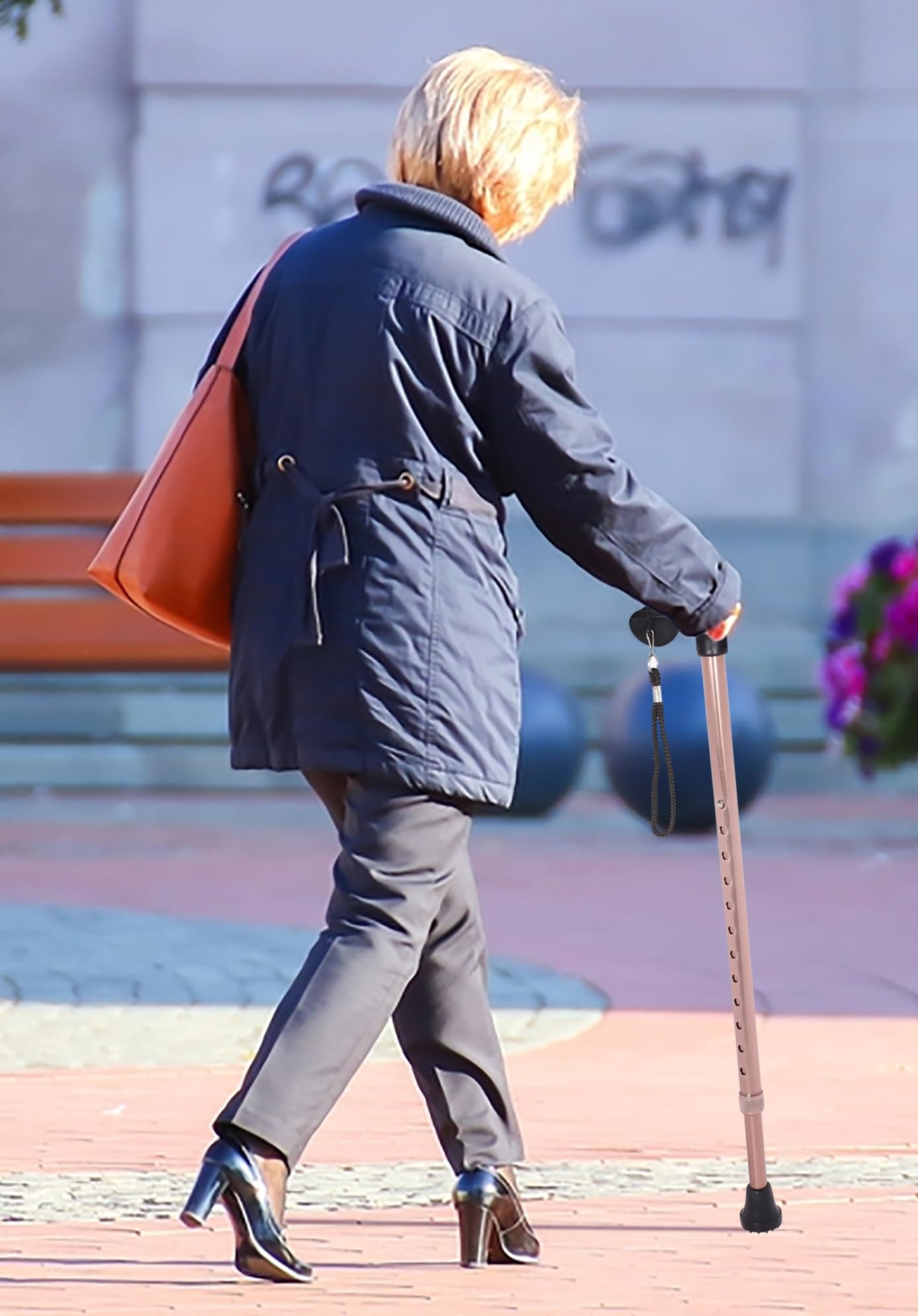 PHYSIQO Premium Height Adjustable Walking Stick Aluminium Cane Hand Stick Trekking Support Stick for Men, Women & Old People (Brown) (B07PV252DK) Amazon Price History, Amazon Price Tracker