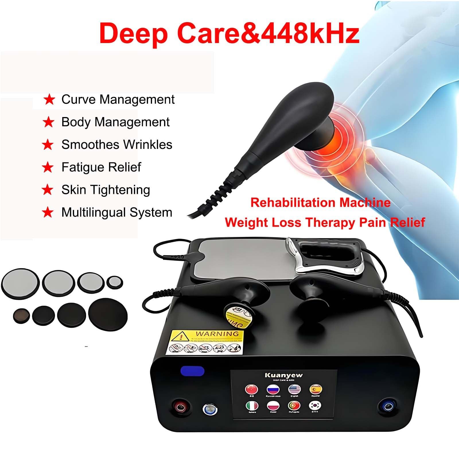 Apparecchio Professionale per diatermia a radiofrequenza Tecar CET RET, 4 modalità e 10 Zone corporee, 448 kHz, Ideale per la Riabilitazione Sportiva e Il Sollievo dal Dolore.