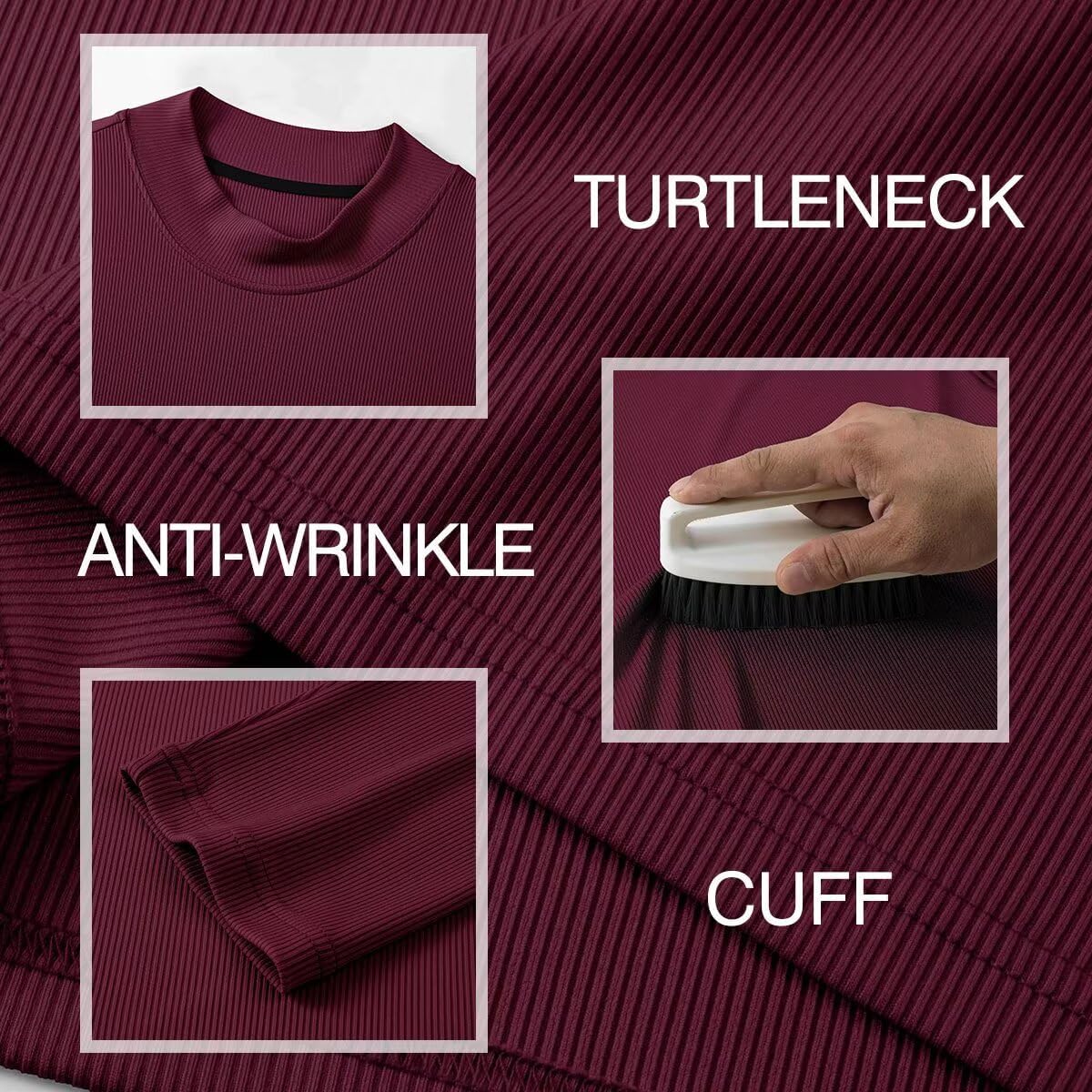Dokotoo Men Mens Mock Turtleneck T Shirts Long Sleeve Slim Fit Shirts Casual Ribbed Knited Tops Thermal Pullover Undershirts