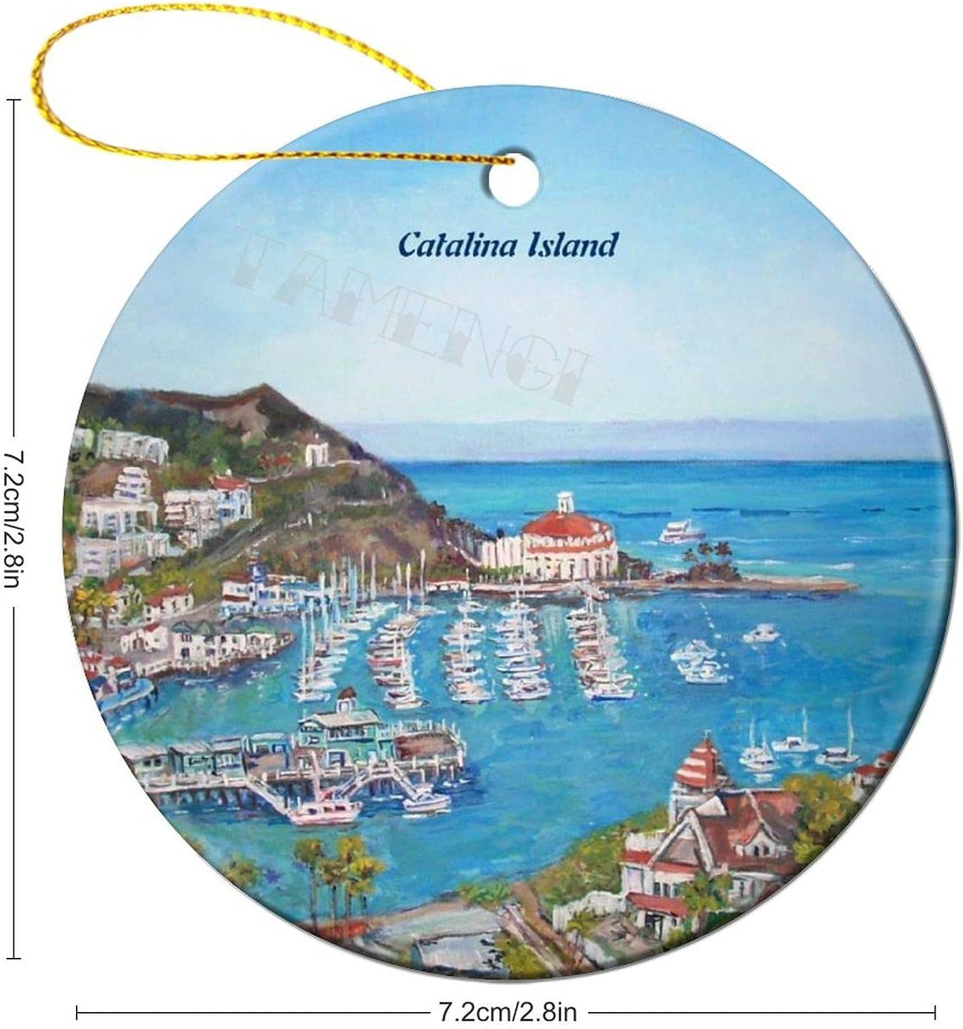 Catalina Island Ornaments Ceramic Ornaments 2026 Christmas Wedding Shower Gift Wedding Anniversary Decoration 3 inch Holiday Circle Ornament