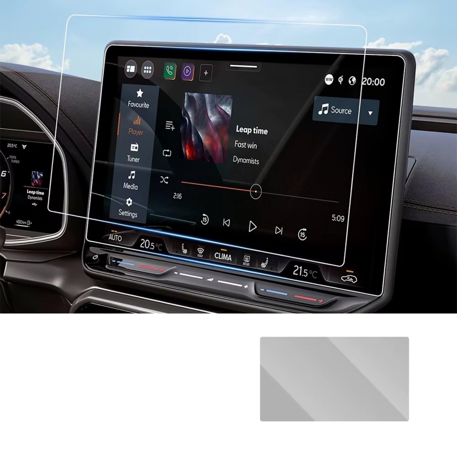 Kompatibel Mit VW Für ID.5 2024–2026, Auto-GPS-Navigations-Displayschutz, Touchscreen-Schutz, HD-klare Auto-Display-Abdeckung Schutzfolie Navigation(Set)