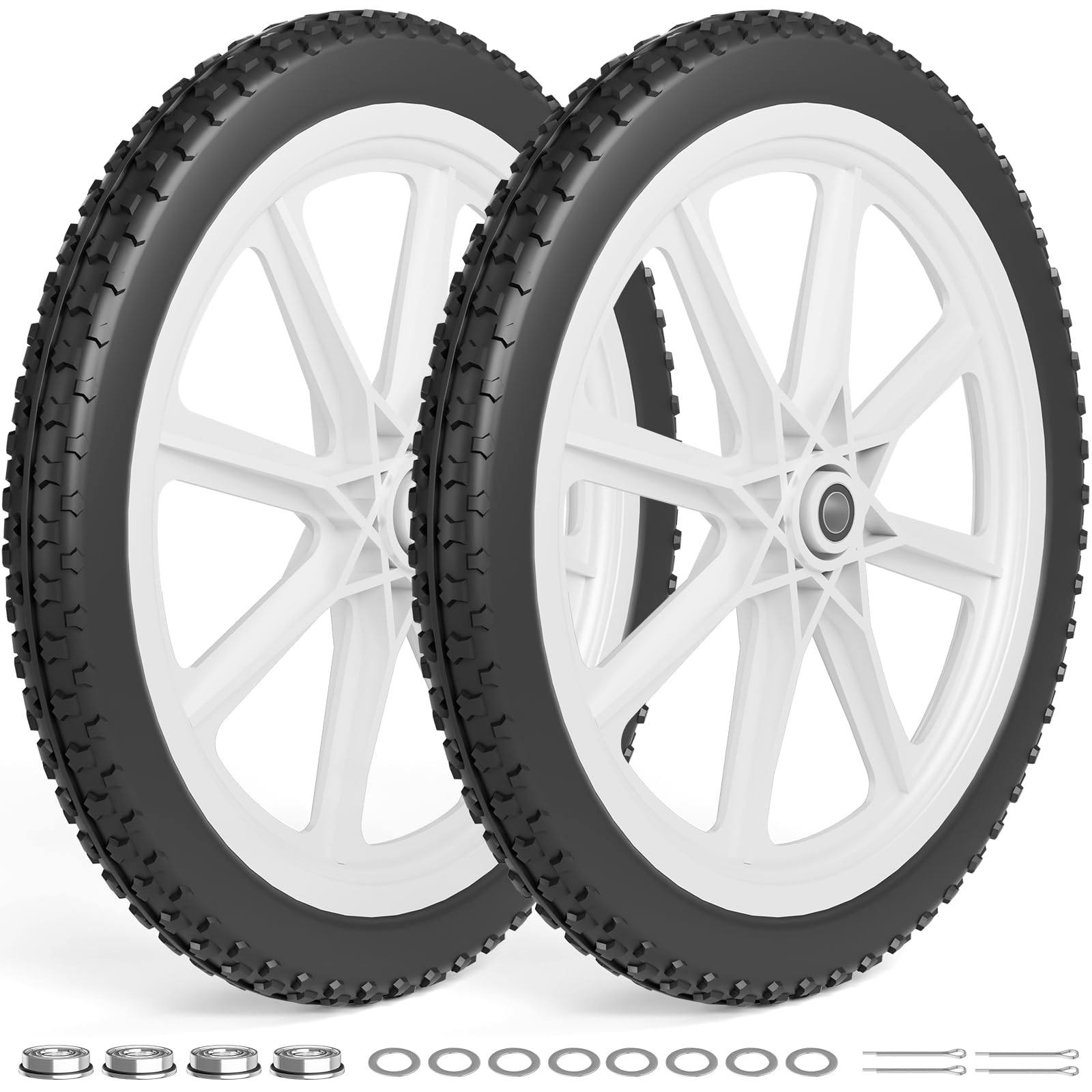 RONPOW 20" Flat Free Wheels Compatible with rubbermaid Wheelbarrows Tires