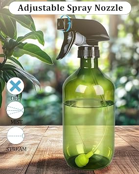 2 Pack 16oz Spray Bottles with Adjustable Spray Nozzles for Cleaning