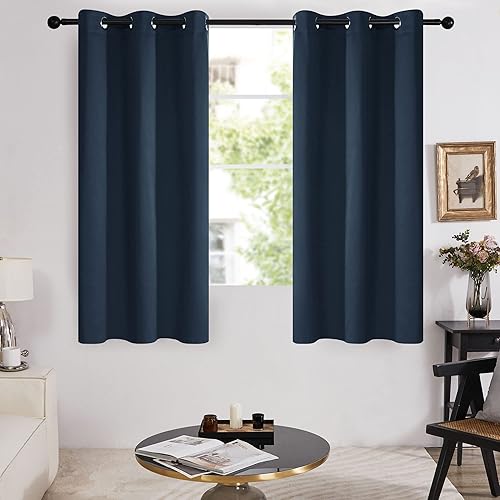 Miniatura 2 de Deconovo Cortinas 100% opacas para ventanas de dormitorio, aislamiento térmico, cortinas de forro negro para habitación de niños, cortinas