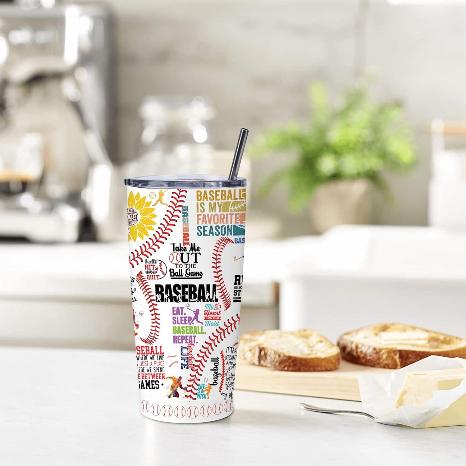 Baseball Tumbler 20oz Stainless Steel Insulated, Travel Coffee Cup, Sport Tumblers Gifts for Baseball Lovers, Men Women, Coach, Birthday, Christmas - Image 7