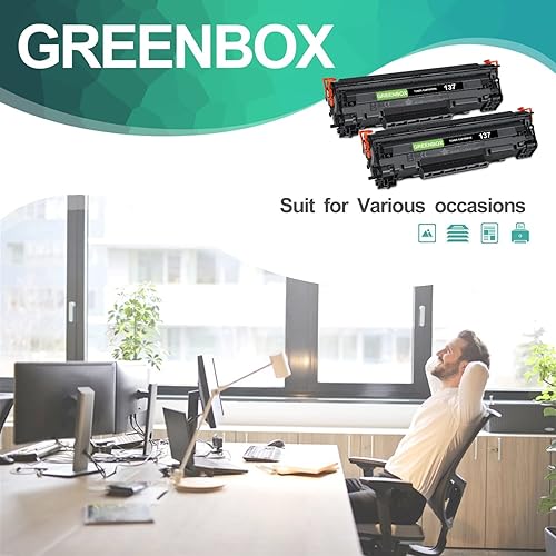 Miniatura 6 de GREENBOX Cartucho de tóner de repuesto compatible para impresora Canon 137 CRG137 9435B001AA MF236n D570 LBP151dw MF247dw MF249dw MF232w MF244dw (2