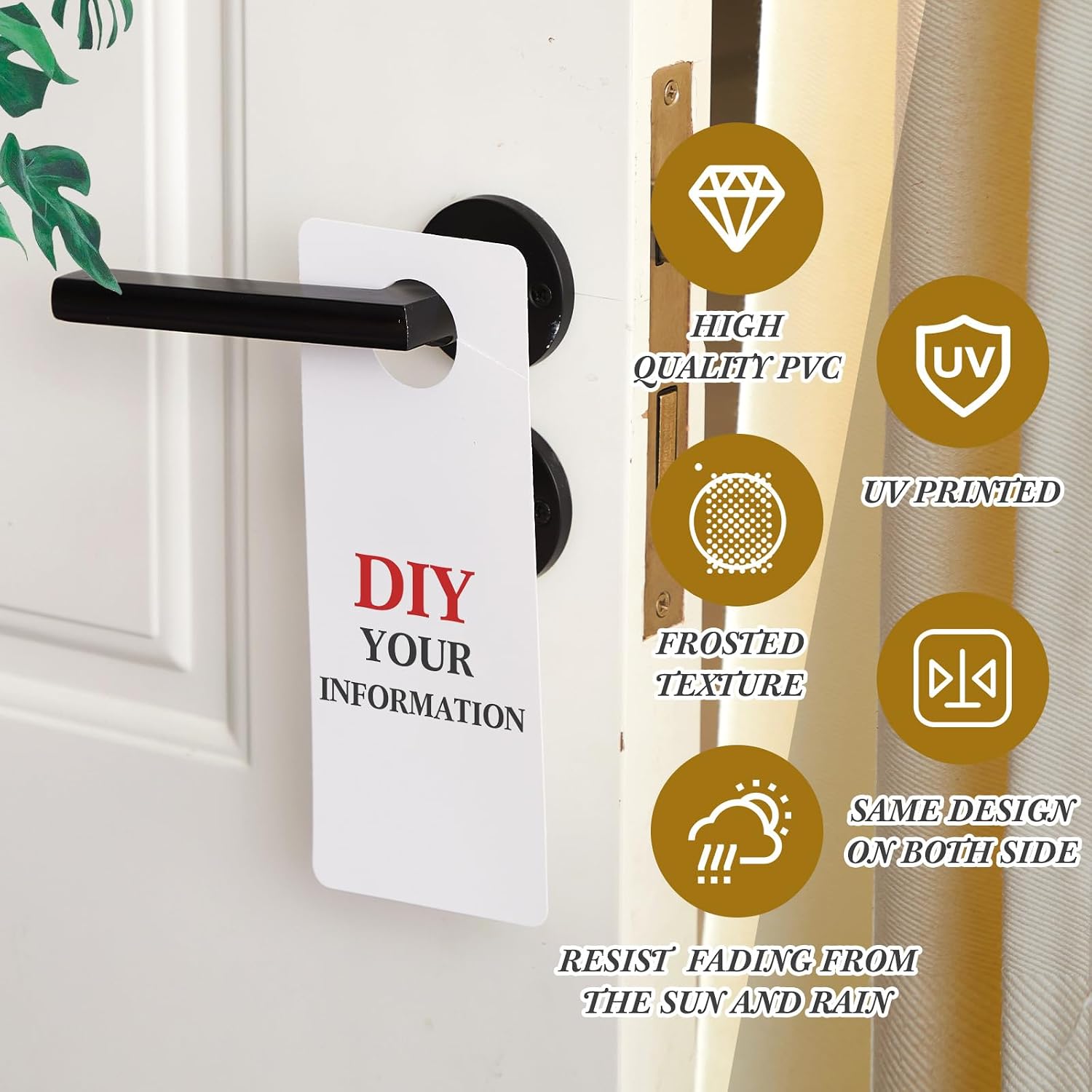 Teenyyou 100 Pcs Blank Door Hanger Sign Bulk 3''x 8'' Paintable Blank Door Knob Hanger to Write Your Own Messages Thick PVC Material Frosted Design for DIY Craft Hotel Office Clinic Dorm Session