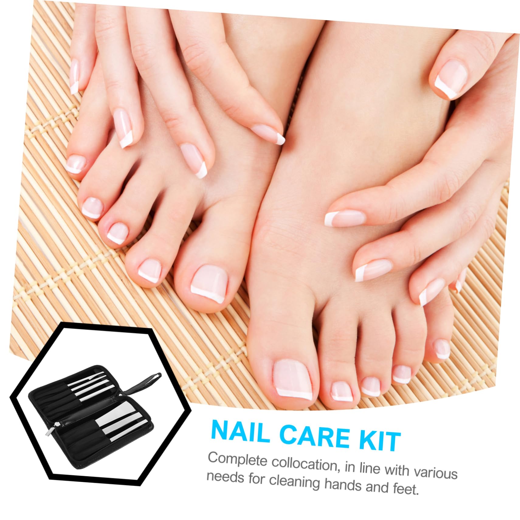 Set di 7 Pezzi per Pedicure in Acciaio Inox, Argento | Acciaio Alto Manganese e Pu, Uso Familiare e Professionale, Rimozione Calli e Pelle Secca