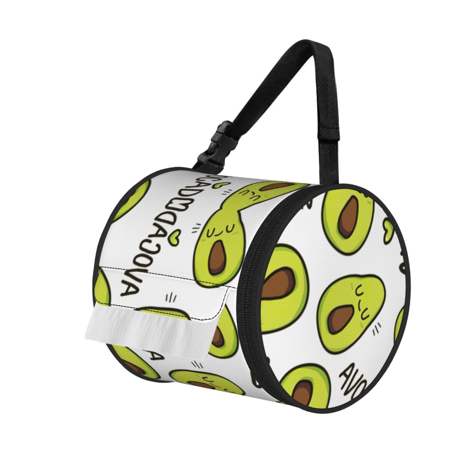 Cartoon Pears Print Fashion Tissues Organizer Box, Hanging Tissue Holder For Purse Coins For Car Office Daily Outing