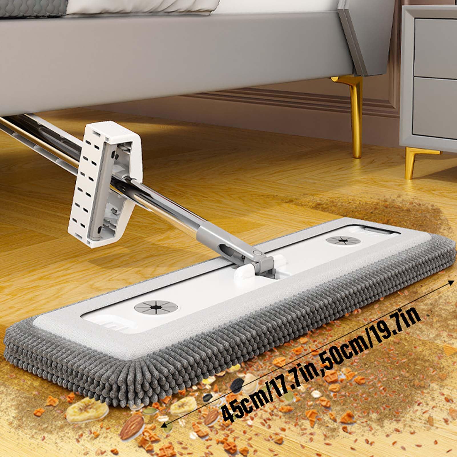Mopa Fregona Microfibra con Paño Lavable, Fregona Reutilizable para Limpieza De Suelos, Limpiador De Suelos Absorbente con Mango Regulable para Hogar Cocina Baño Y Baldosas