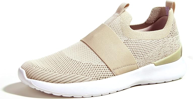 LUCKY STEP Women s Mesh Slip on Walking Shoes Elastic Sock Comfortable Breathable Lightweight Fashion Sneaker