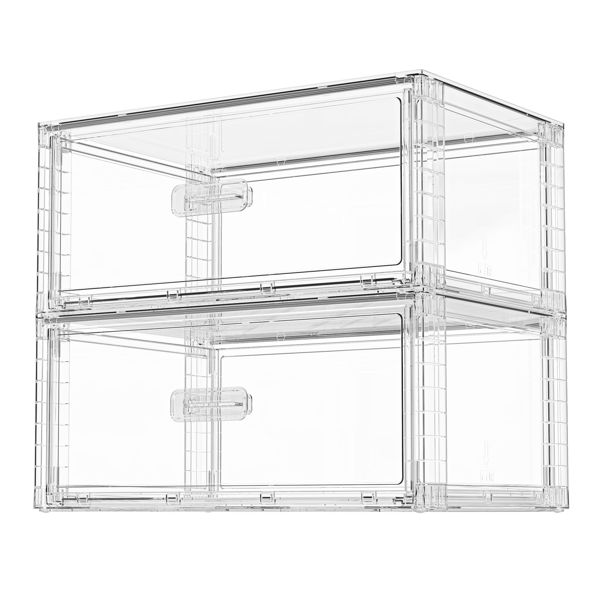 Vtopmart 2 Pack Large Clear Stackable Storage Drawers