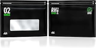 25枚パック - 2オンス テルペン硬化バッグ 58%~62%湿度コントロール - ロック&シールストレージ ヒートシール可能 12x9x5インチ (2オンス、56g)