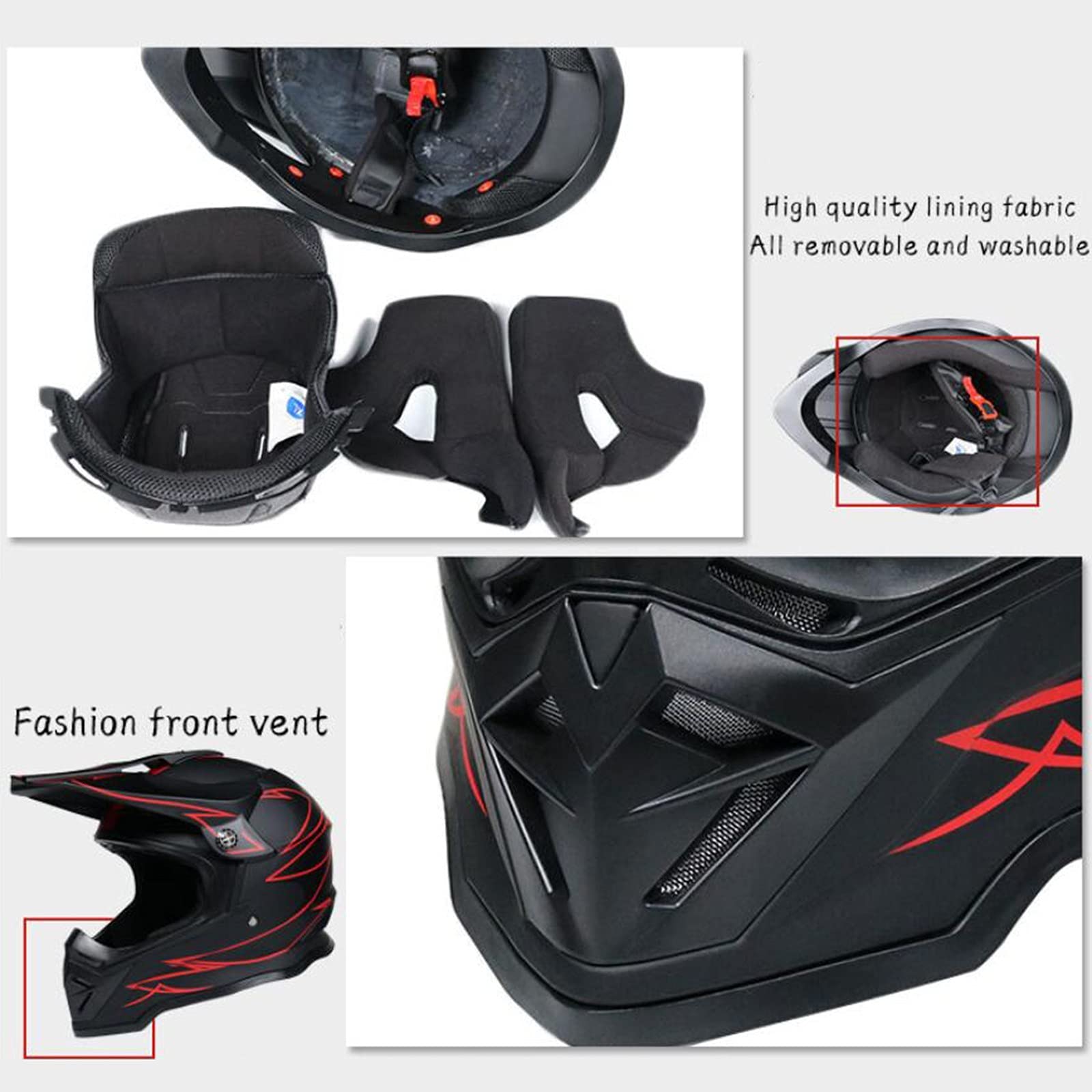 Offroad Motorradhelm Herren - ECE-zertifiziert Mit Schutzbrille & Zubehör