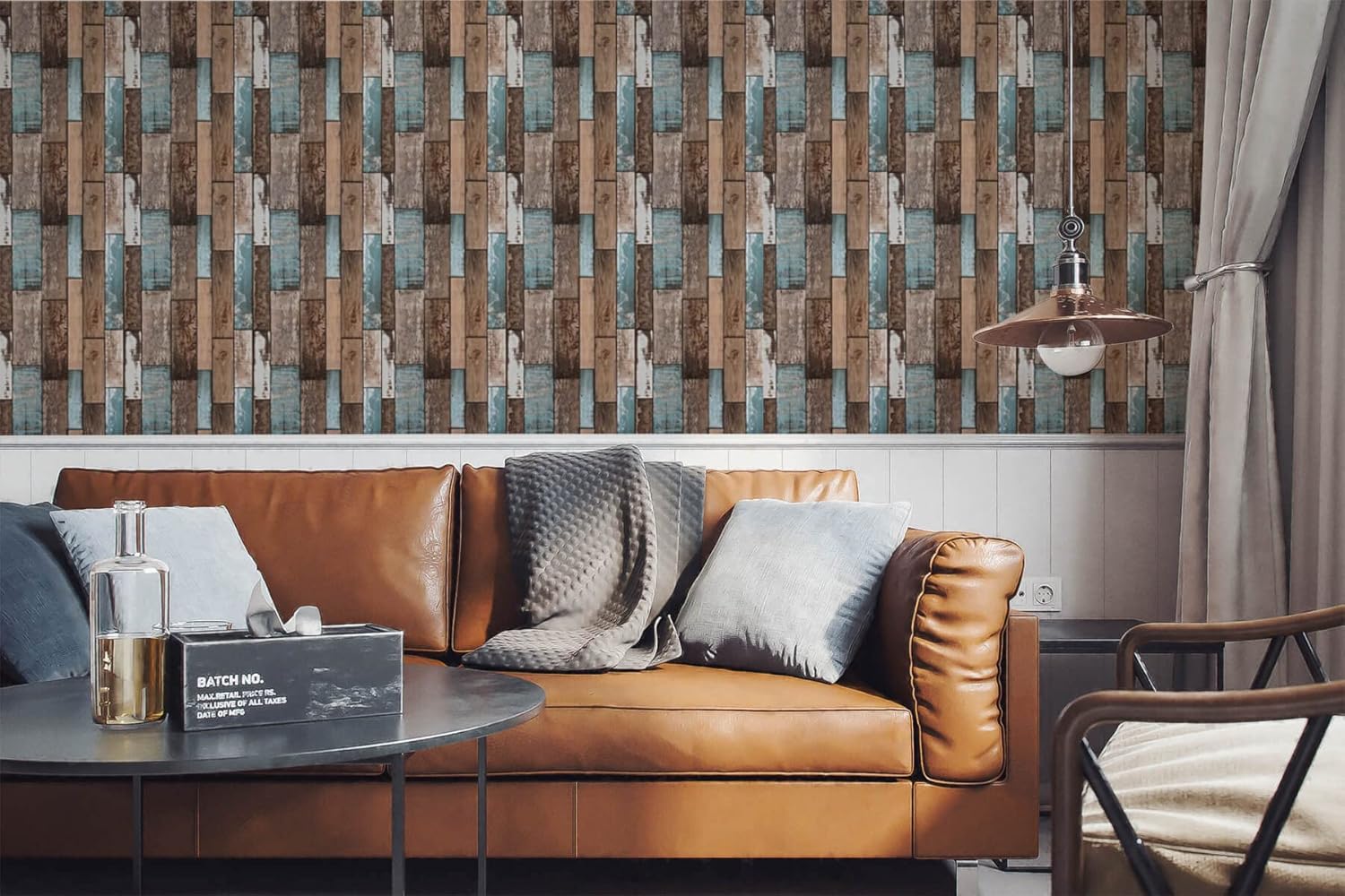 Heroad Brand 17.7"x393" Distressed Wood Look Wallpaper - Self Adhesive, Removable