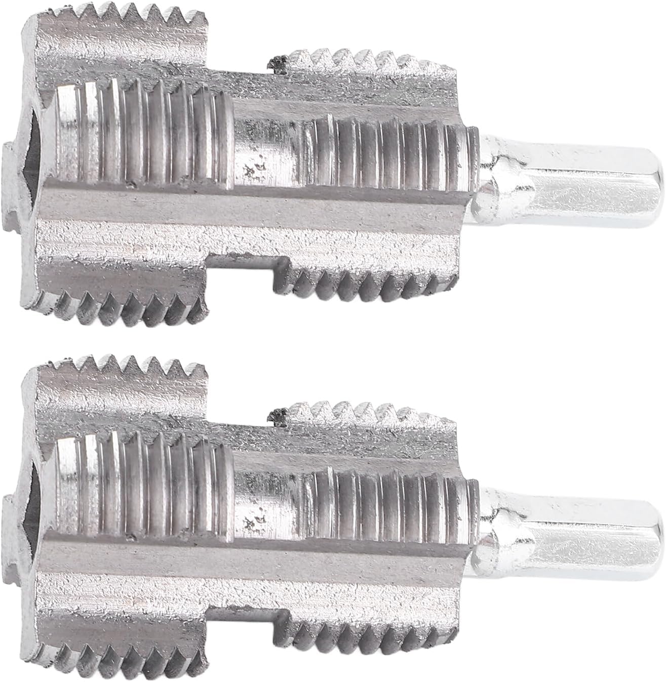 Hilitand 2PCS Pipe Tap Set, Alloy Steel Double Head Pipe Tap 1/2 3/4 Standard Thread, with 1/4 Inch Hex Shank for Plumbing and Maintenance