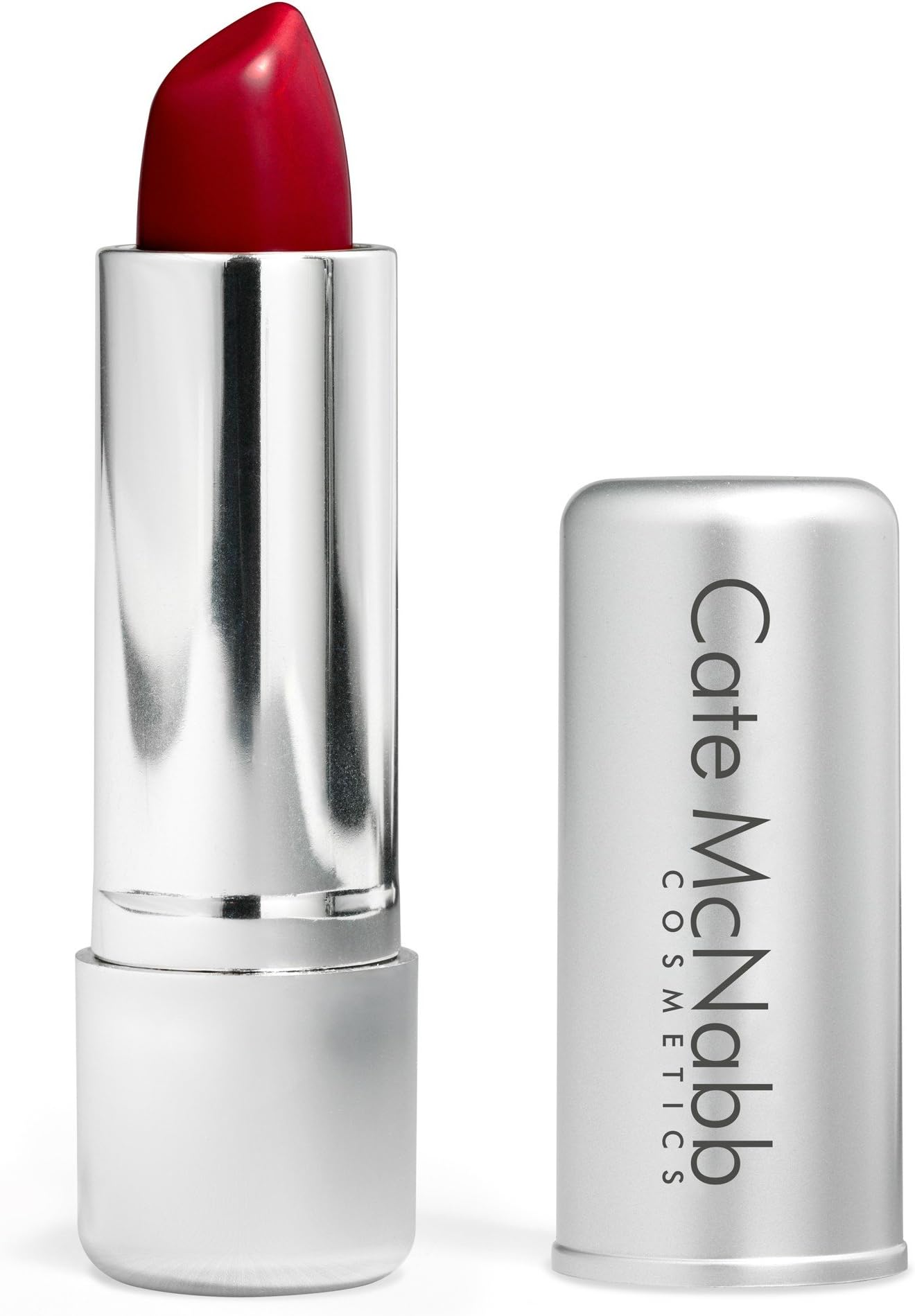 Cate McNabb Cosmetics London | Rich Red Lipstick - Satin Naturals Long-Lasting Shine Collection, Moisturizing Ingredients, Paraben-Free, Gluten-Free Formula, 0.16 oz.