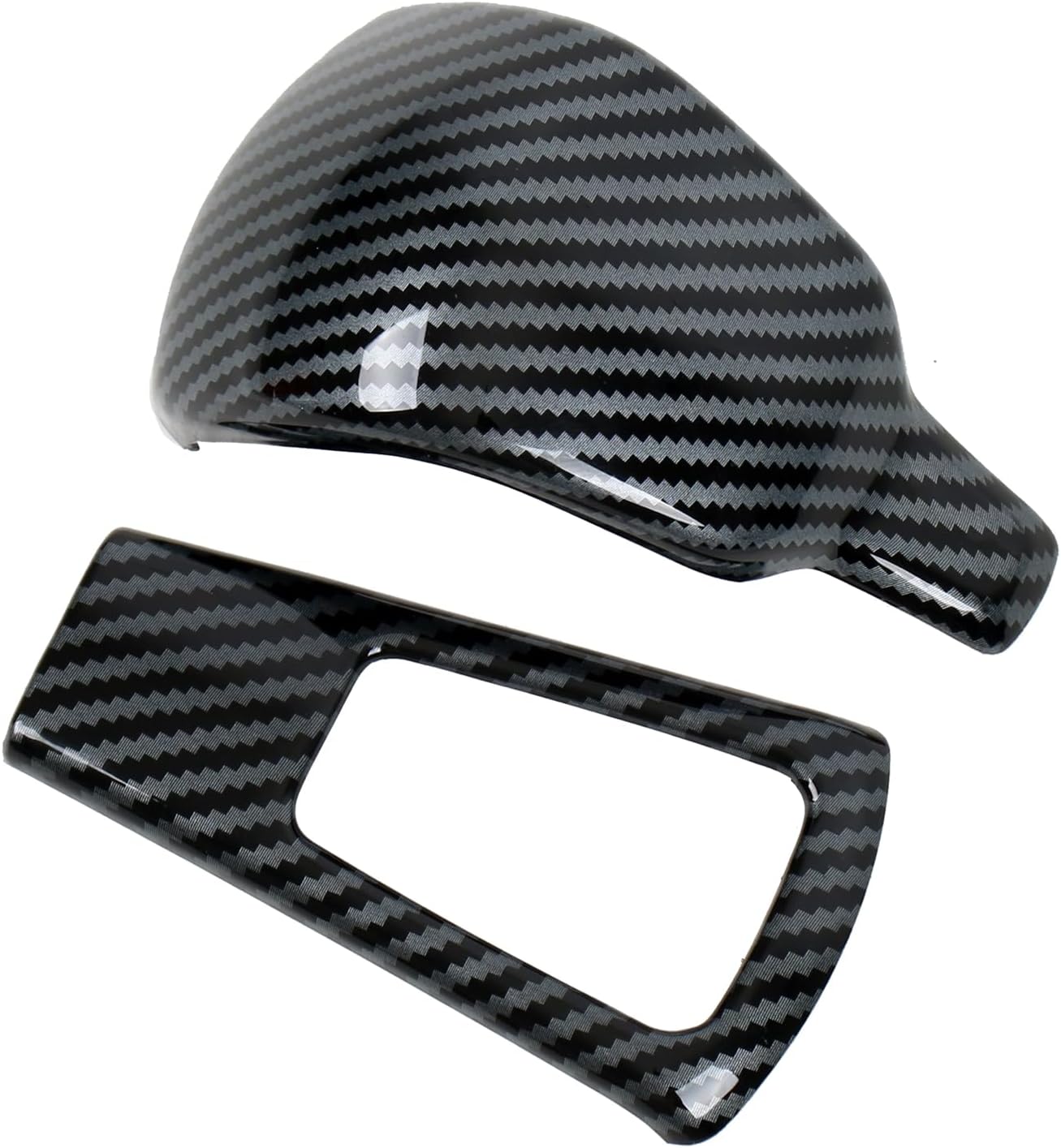 for Dodge Ram 1500 TRX 2021-2023 Carbon Fiber Black Gear Shift Knob Shifter Cover Trim 2pcs Car Accessories
