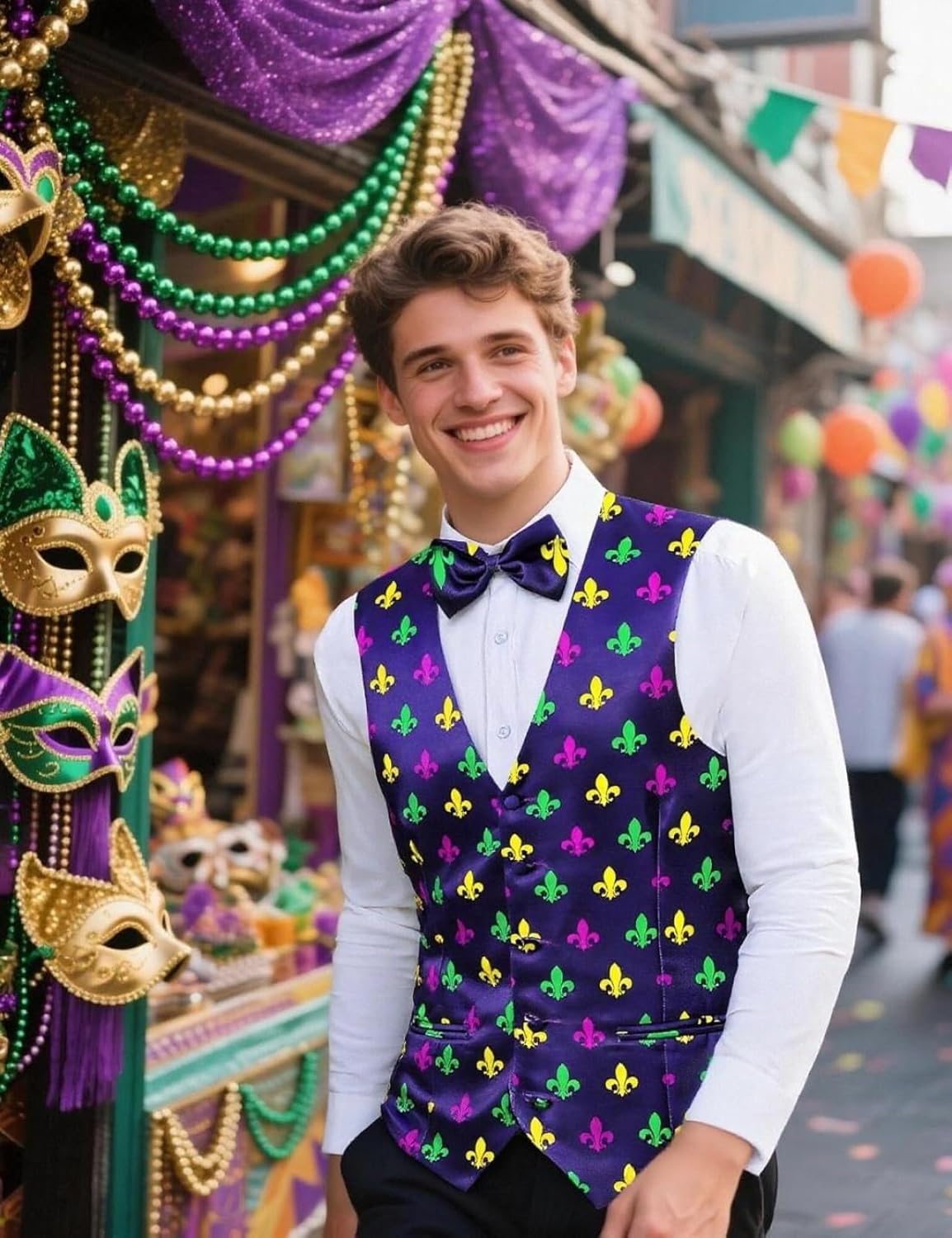 LINOCOUTON Men's Suit Vest with Bow Tie - Image 2