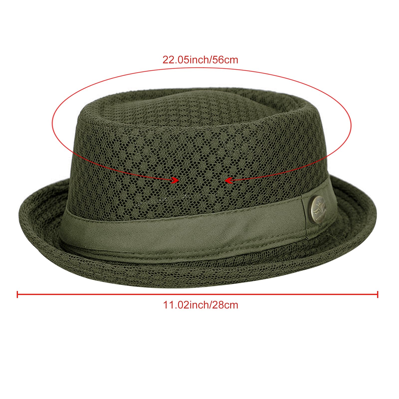 RUIXIA Chapeau Melon D'été Maille Respirant pour Homme Femme Chapeau Plat de Plage D'été Fedora Vintage pour La Plage Voyage Les Fêtes