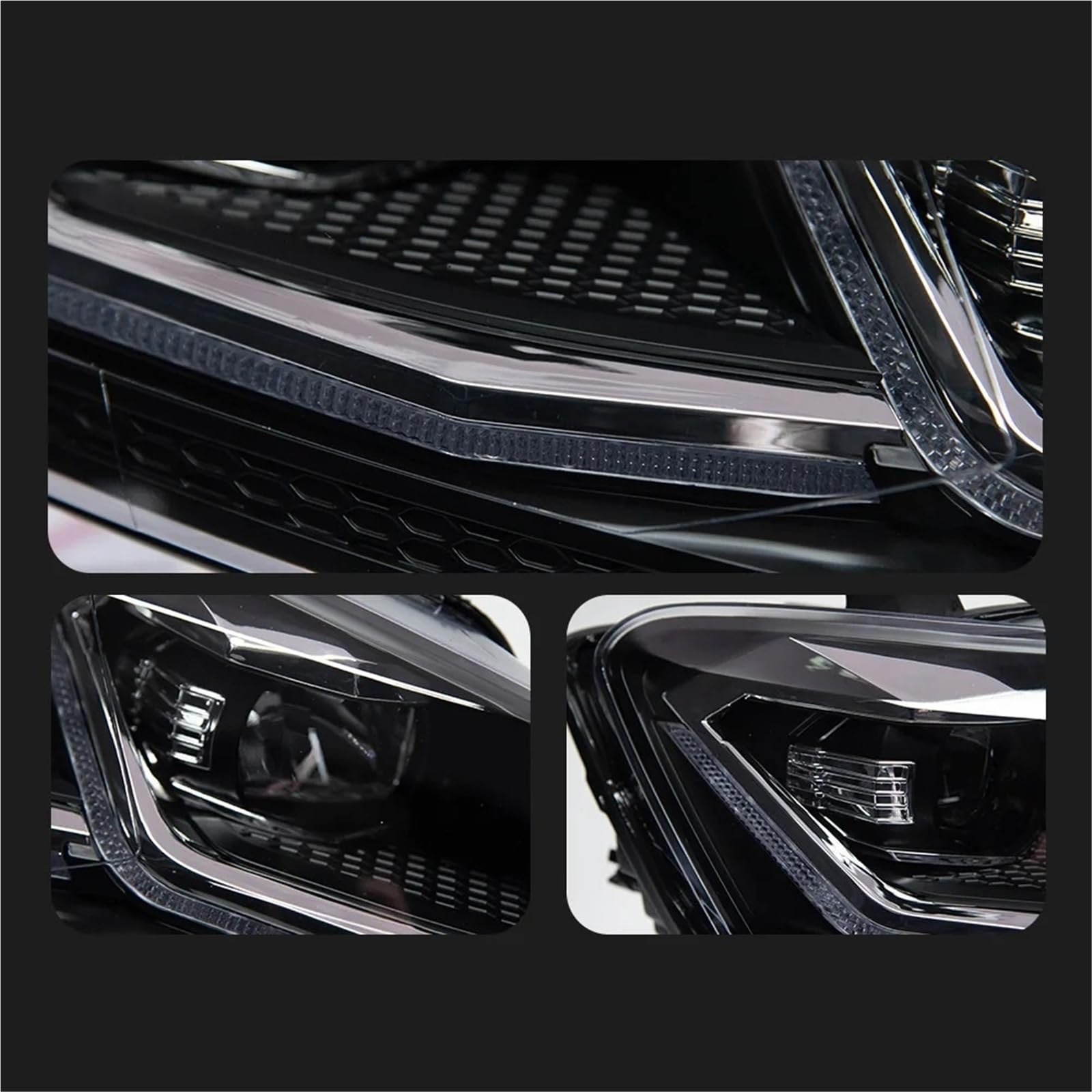 Gruppo Ottico Anteriore Per VW Per Polo Fari A LED 2011-2018 Fari Per DRL Indicatori Di Direzione Abbaglianti Angel Eye Proiettore Lente Lampada Frontale Faro Fanale Proiettore(Right-Hand Drive Car,Re