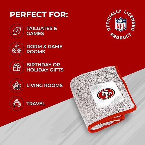 Miniatura 5 de Northwest NFL - Manta de sherpa suave de dos tonos, manta de 50 x 60 pulgadas, manta con licencia oficial para ropa de cama, sofá o día del juego,