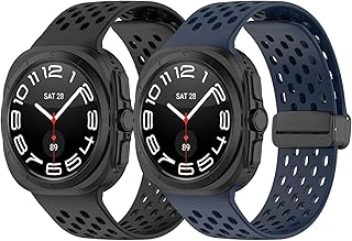 اساور متوافقة مع ساعة سامسونج جالكسي 7 الترا للرجال والنساء، سوار رياضي ناعم من السيليكون جيد التهوية لساعة جالكسي الترا الذكية 47 ملم